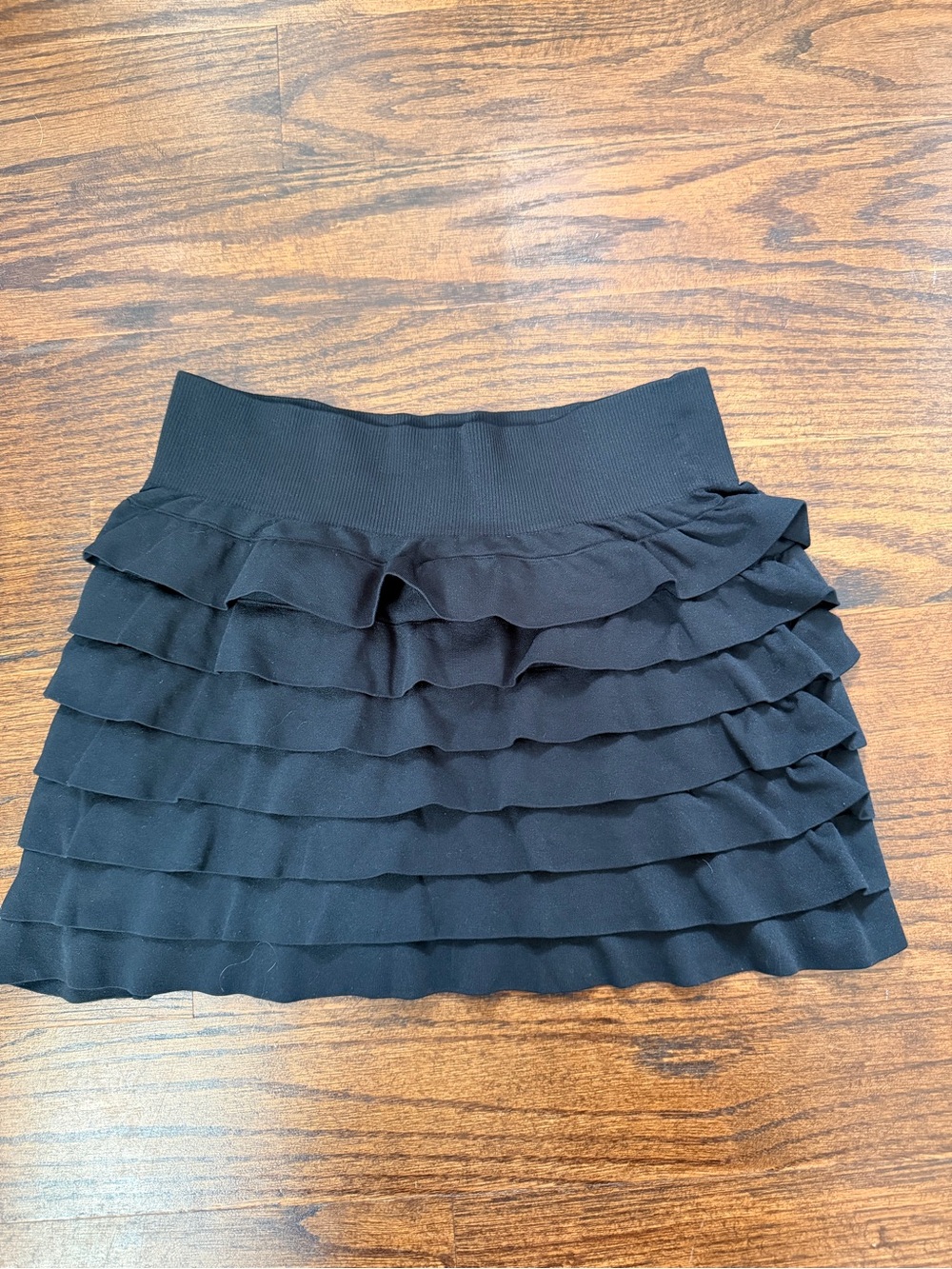 Black Tiered Ruffle Mini Skirt
